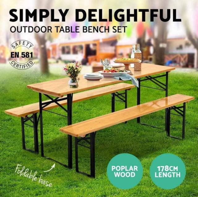 outdoor furniture dining beer table set patio bench garden | outdoor