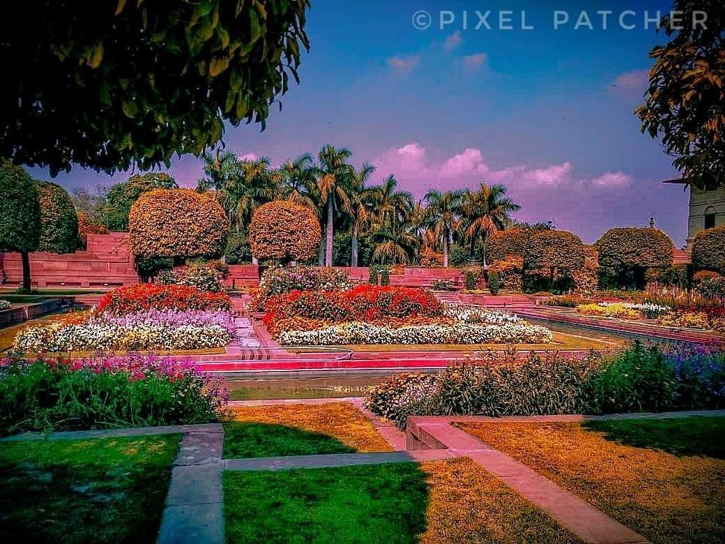 landscape photography "beauty of mughal garden, india"