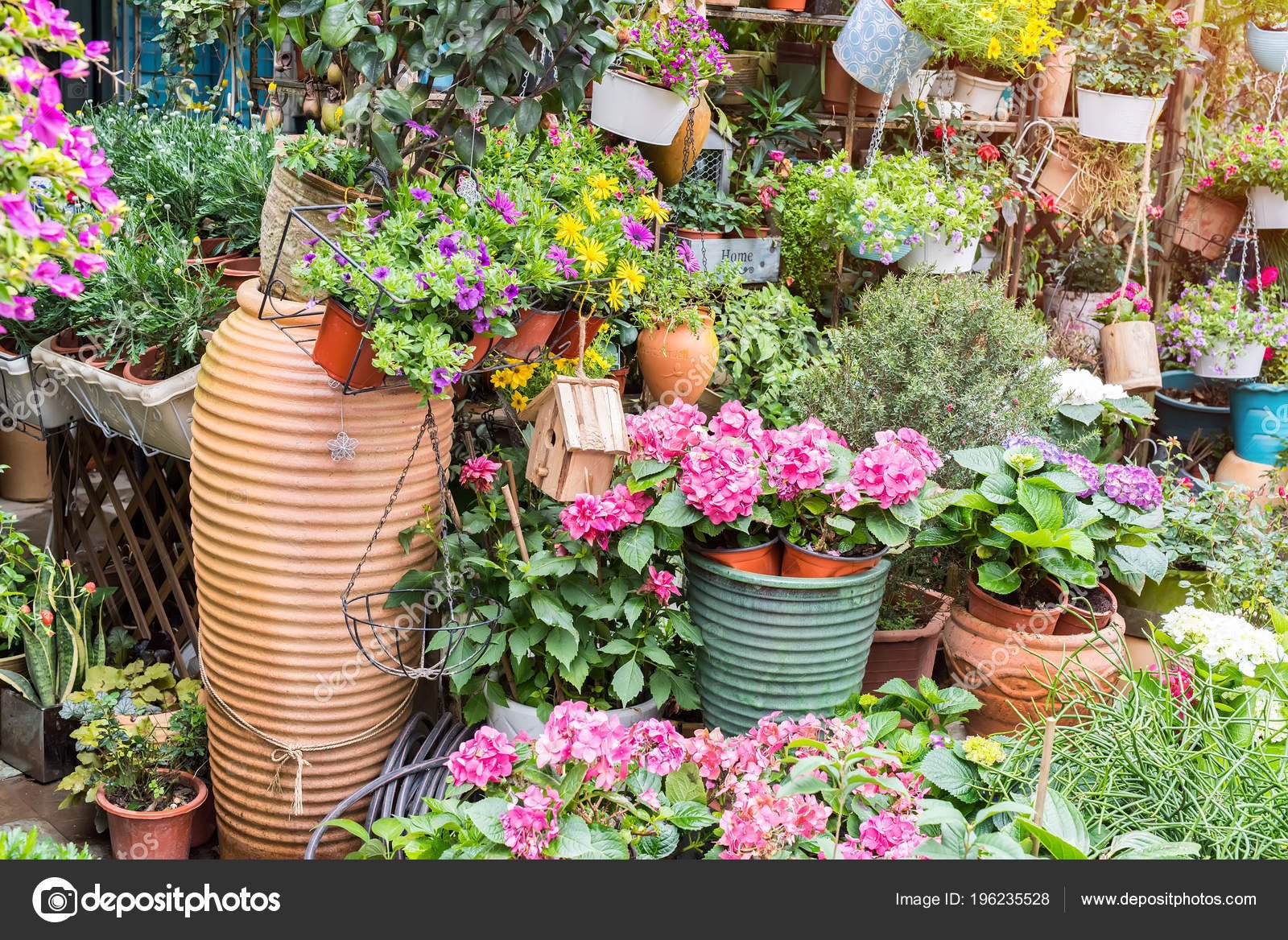 flower pots sale local garden center — stock photo © firefox #196235528