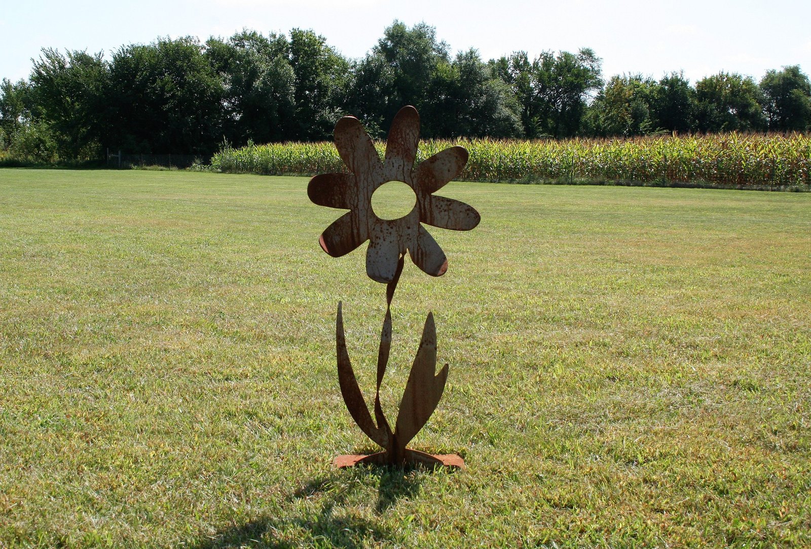 giant twisted metal flower stake, 24-36 tall, extra large rustic