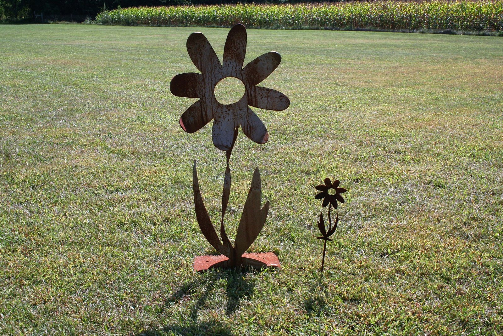 giant twisted metal flower stake, 24-36 tall, extra large rustic