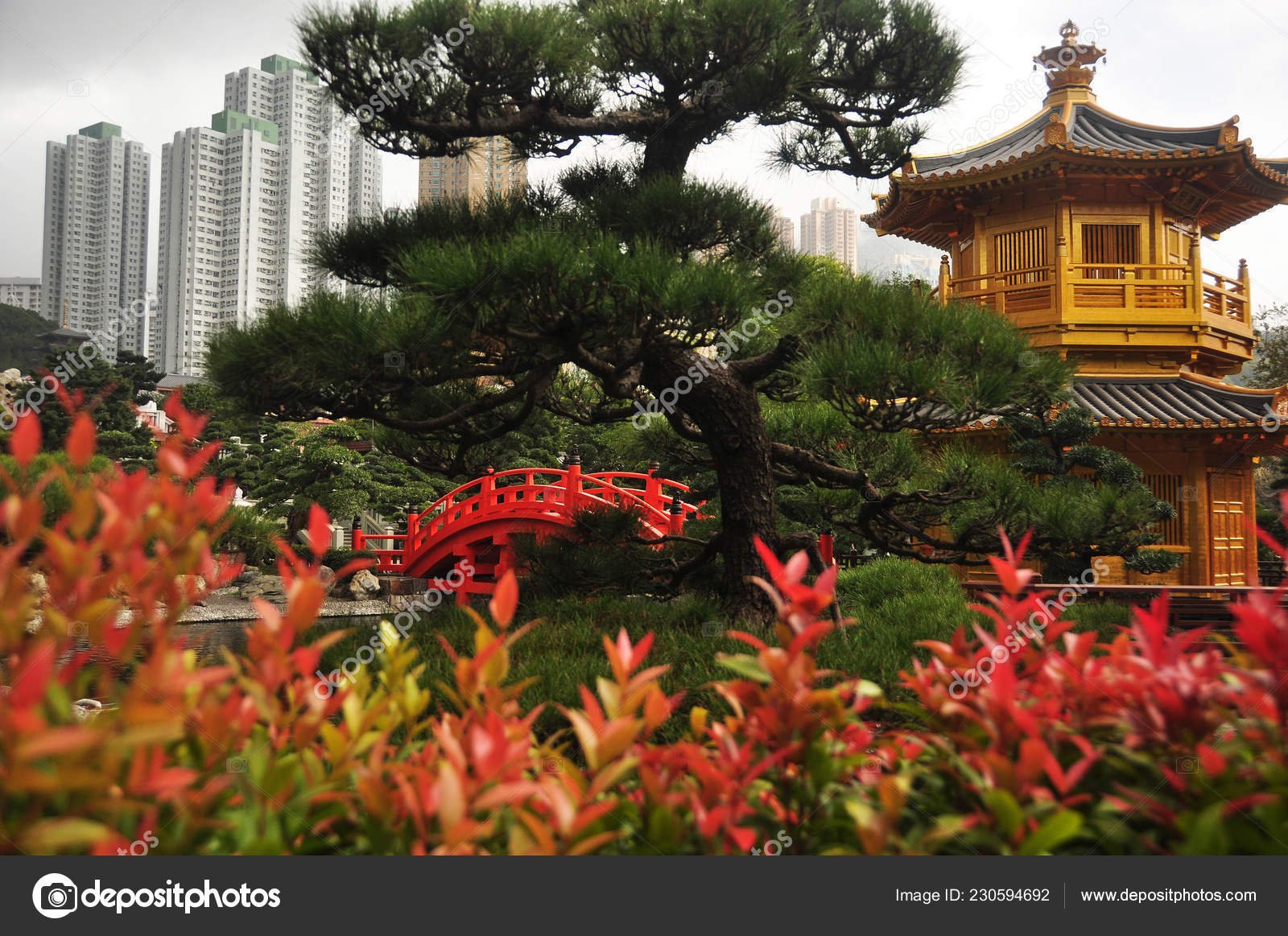 schöne orientalische garten der stadt blick auf golden