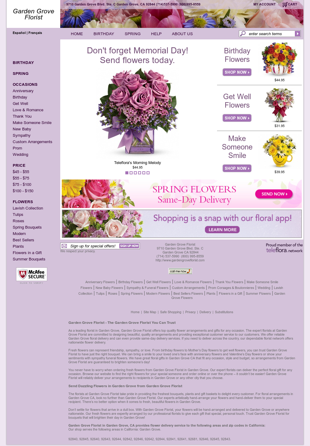 garden grove florist and gifts competitors, revenue and employees