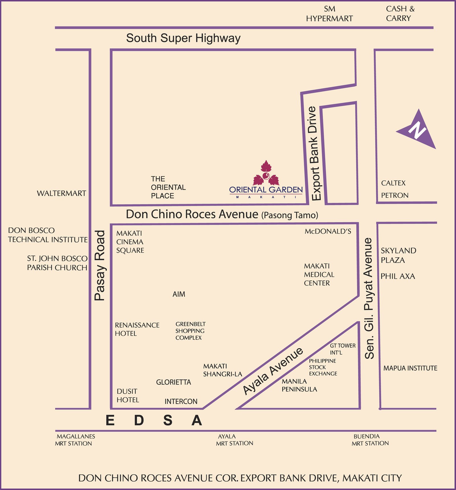 location | one lilac place at oriental garden makati