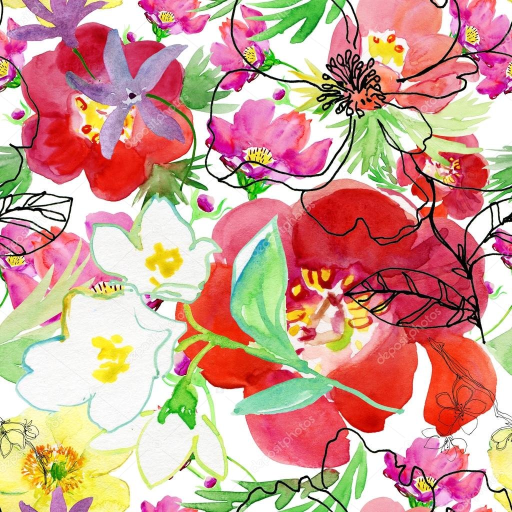 flowers garden pattern background. — stock photo © olies #78598572