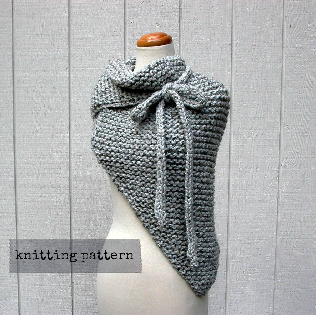 that's a wrap. easy knitting pattern . chunky knit shawl pattern . cape  poncho pdf knit pattern . oversized triangle bandana scarf pattern