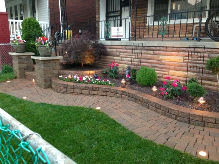 beautiful raised flower bed stone border (79) | house landscape, stone