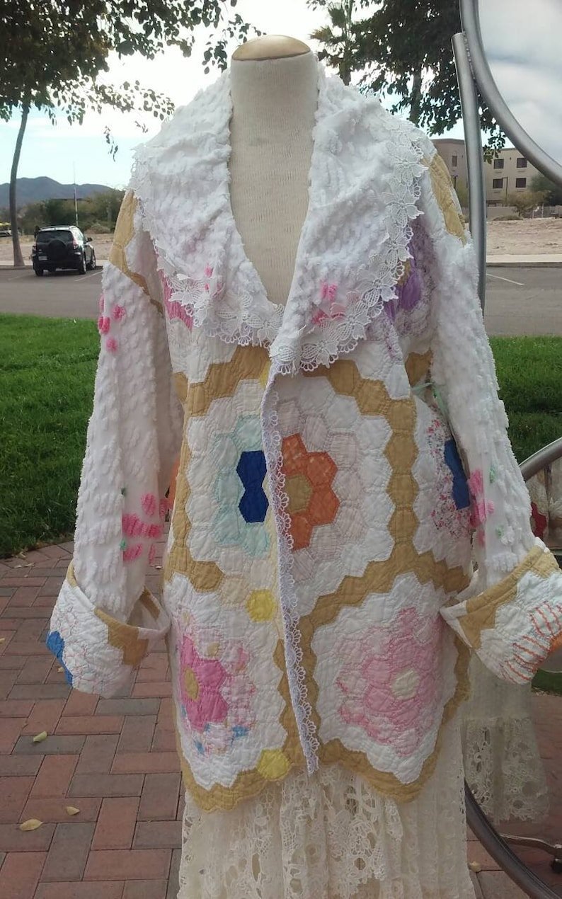 xl quilt and chenille coat