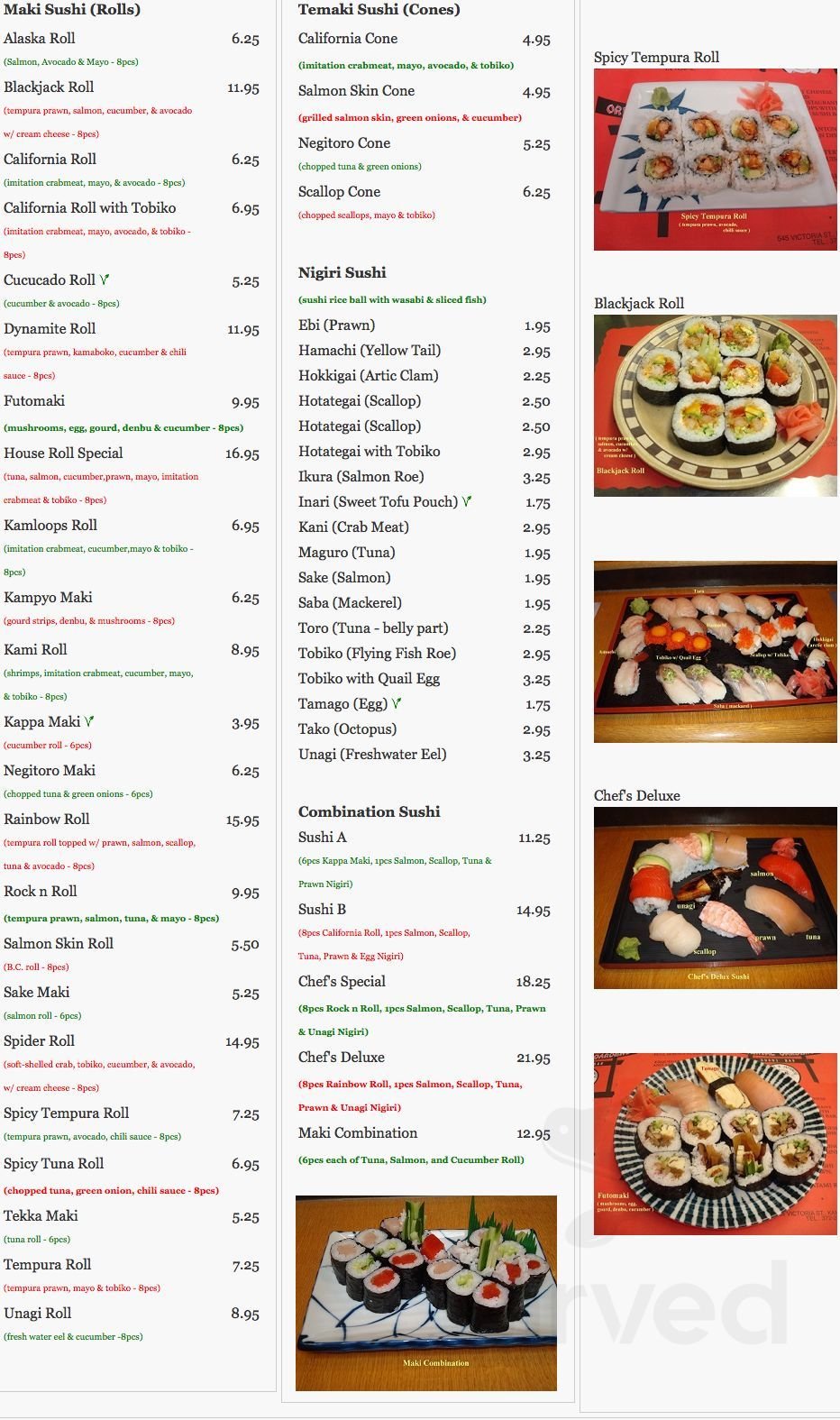 menu for oriental gardens restaurant ltd in kamloops