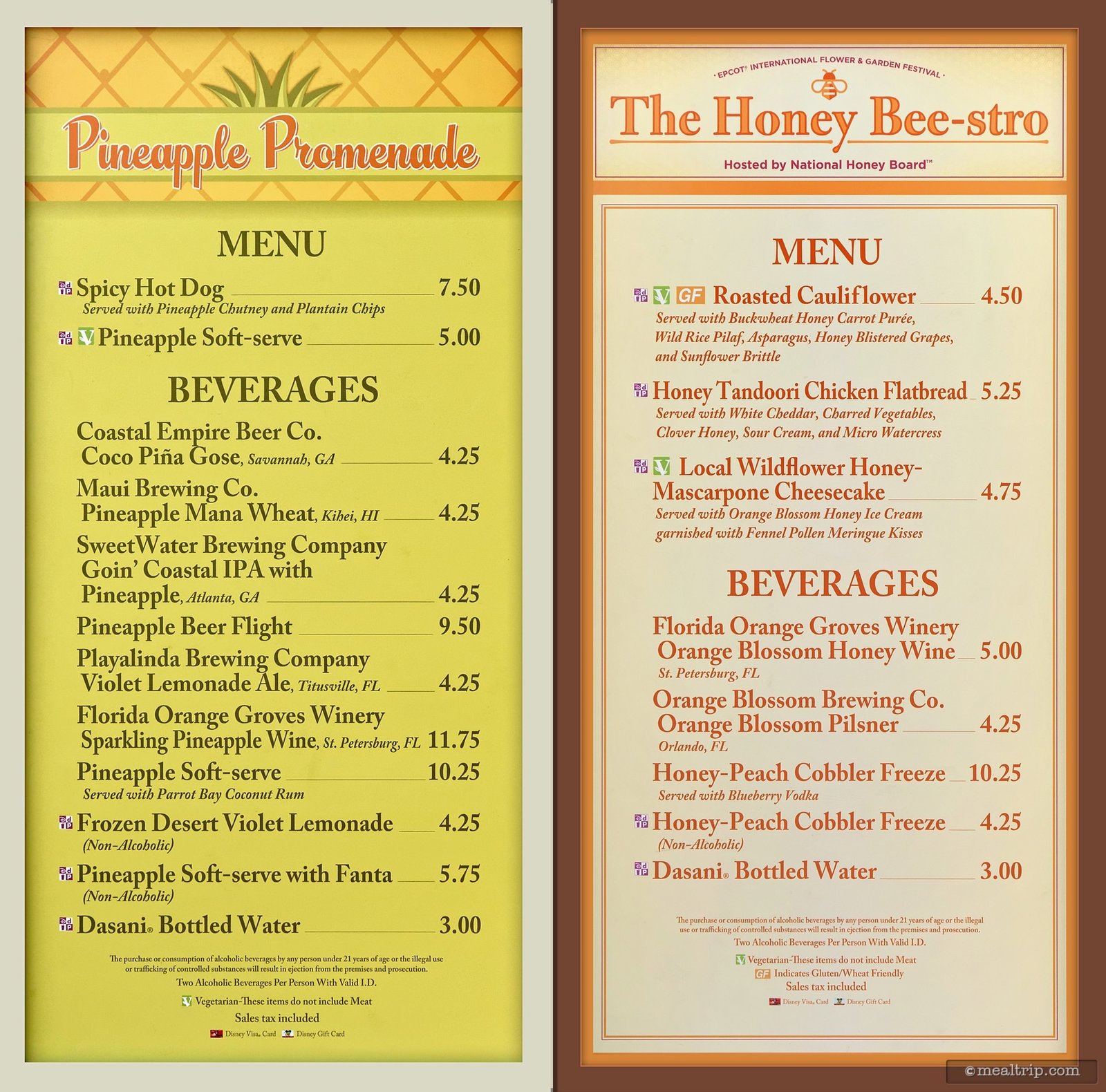 menu boards and prices for 2018 food booths - epcot flower & garden
