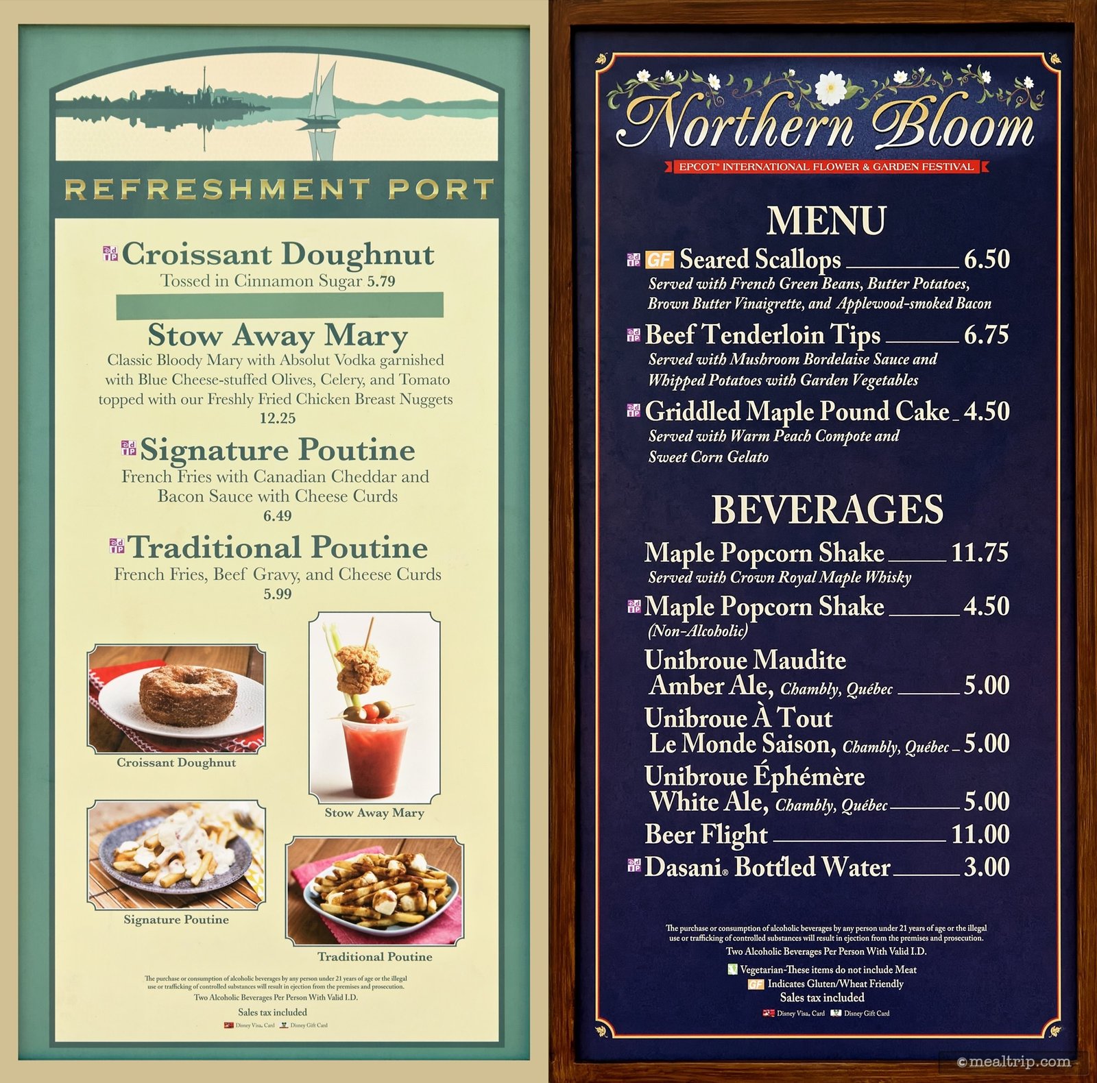 menu boards and prices for 2018 food booths - epcot flower & garden