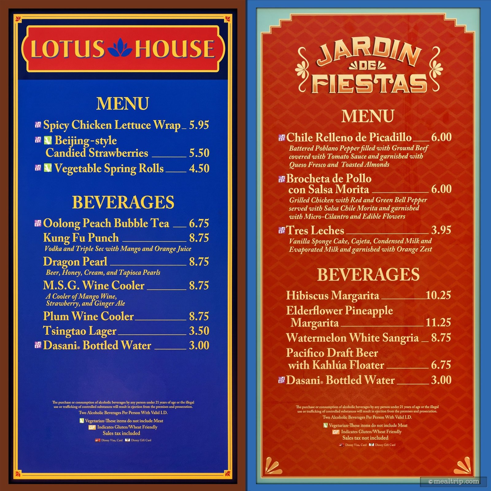 menu boards and prices for 2017 food booths - epcot flower & garden