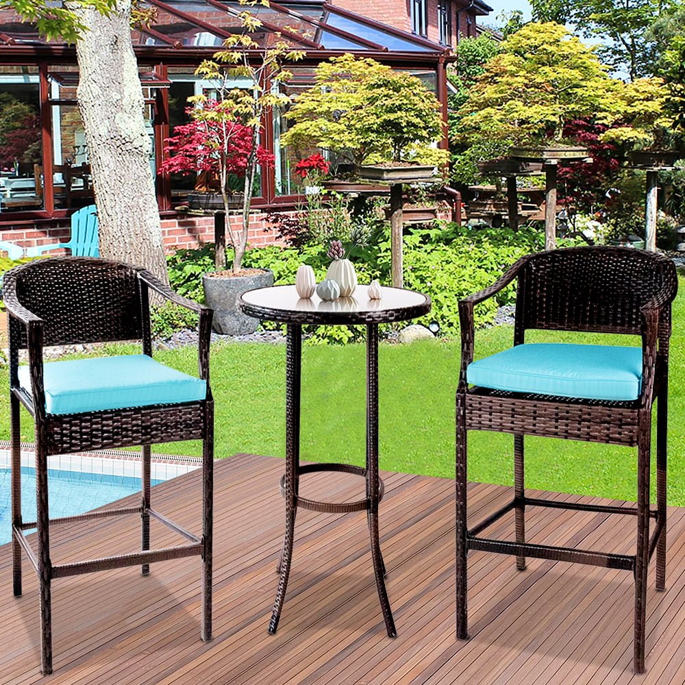 outdoor high top table and chair, patio furniture high top table set