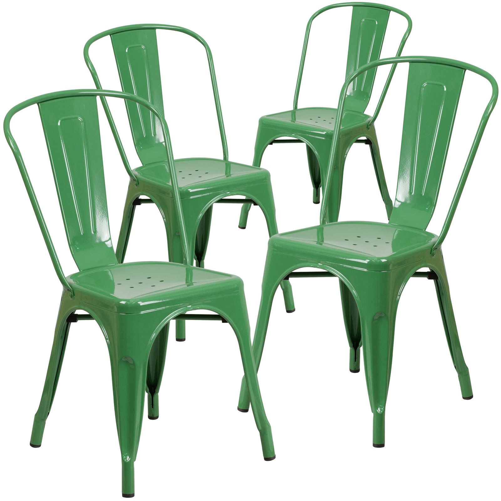 flash furniture 4-pack metal indoor-outdoor stackable chair, multiple