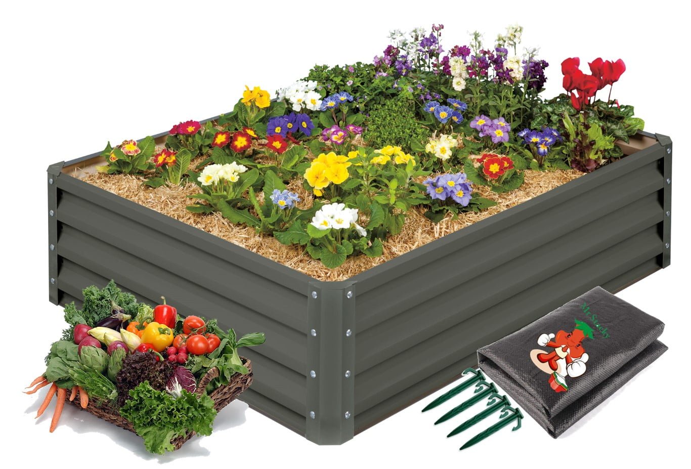 high quality metal raised garden bed kit - large vegetable planter box
