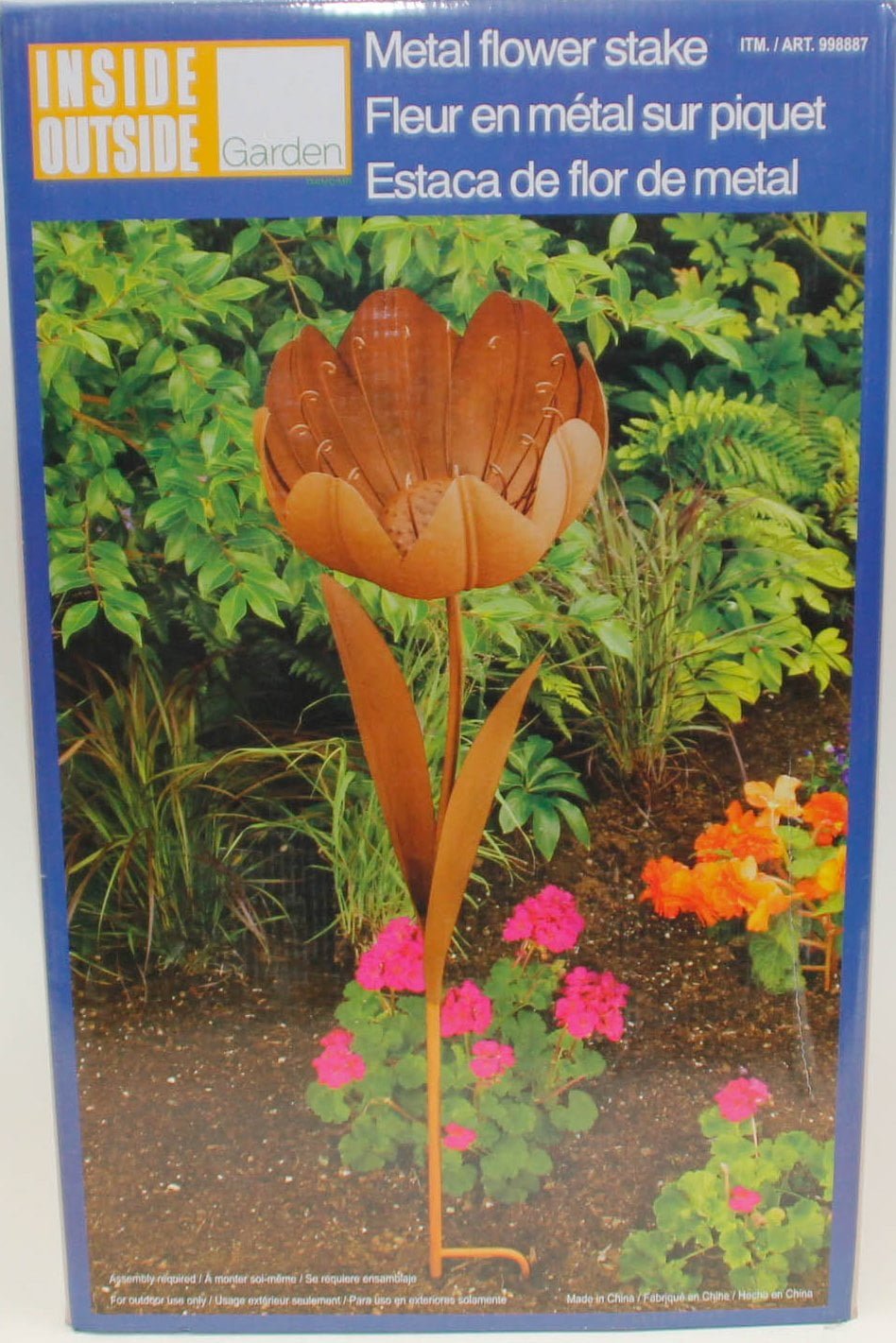 inside outside decorative 54" powder coated metal flower garden stake  (crocus)