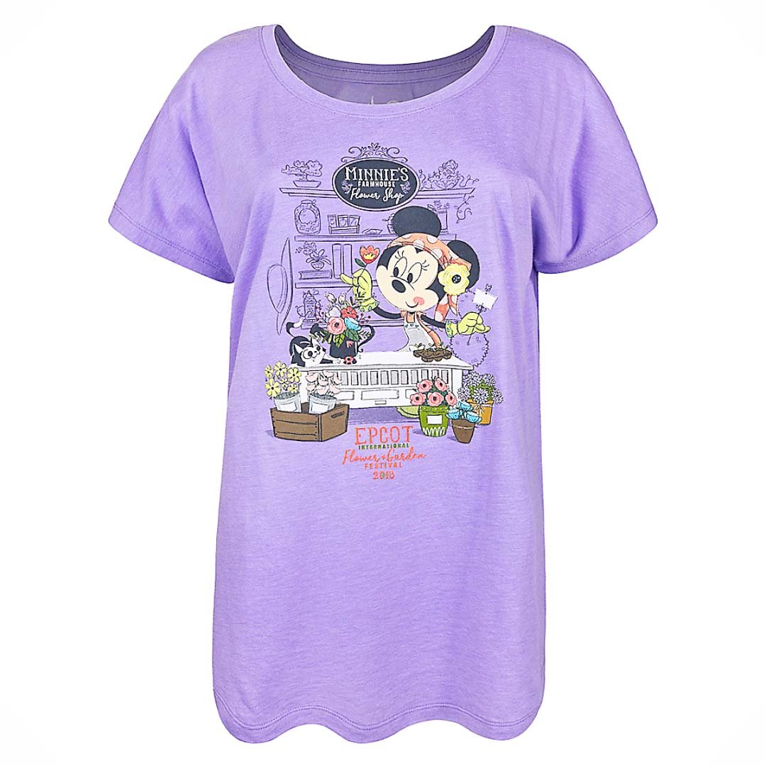 disney ladies shirt - 2018 epcot flower and garden minnie tee