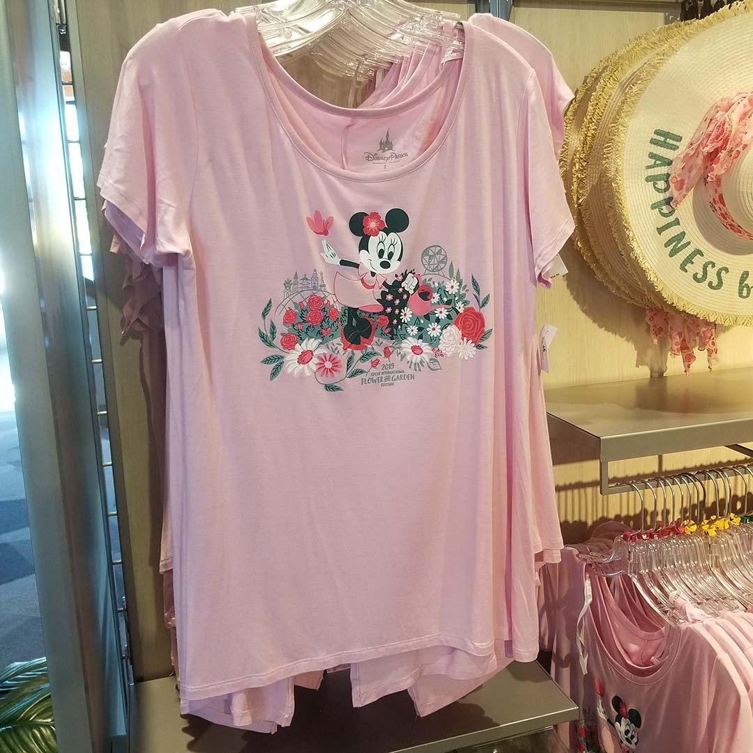 disney ladies shirt - epcot flower and garden 2019 minnie blooms pink