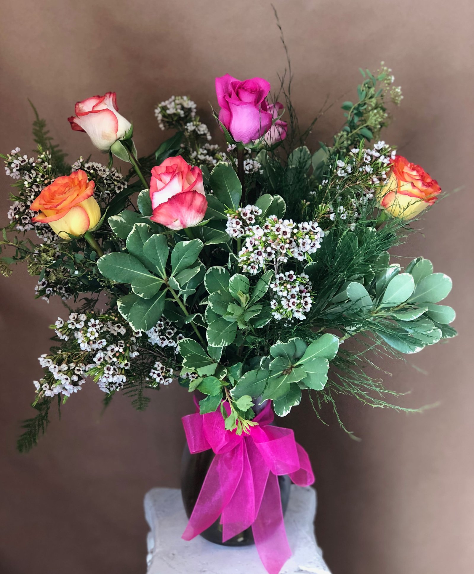 ½ dozen colored roses in hamilton, mt | flower happy floral & gifts