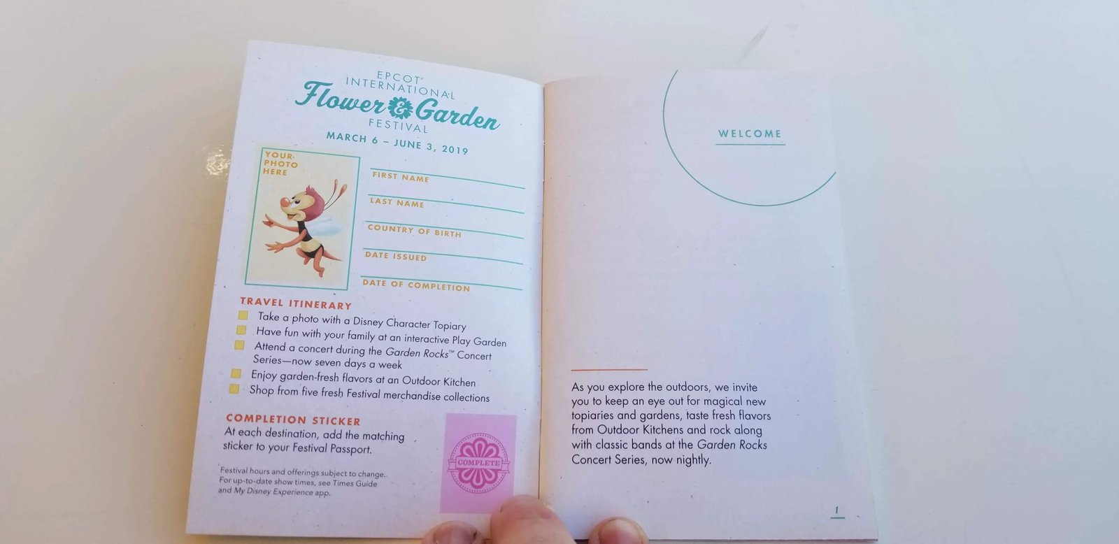 epcot flower and garden festival passport book 2019