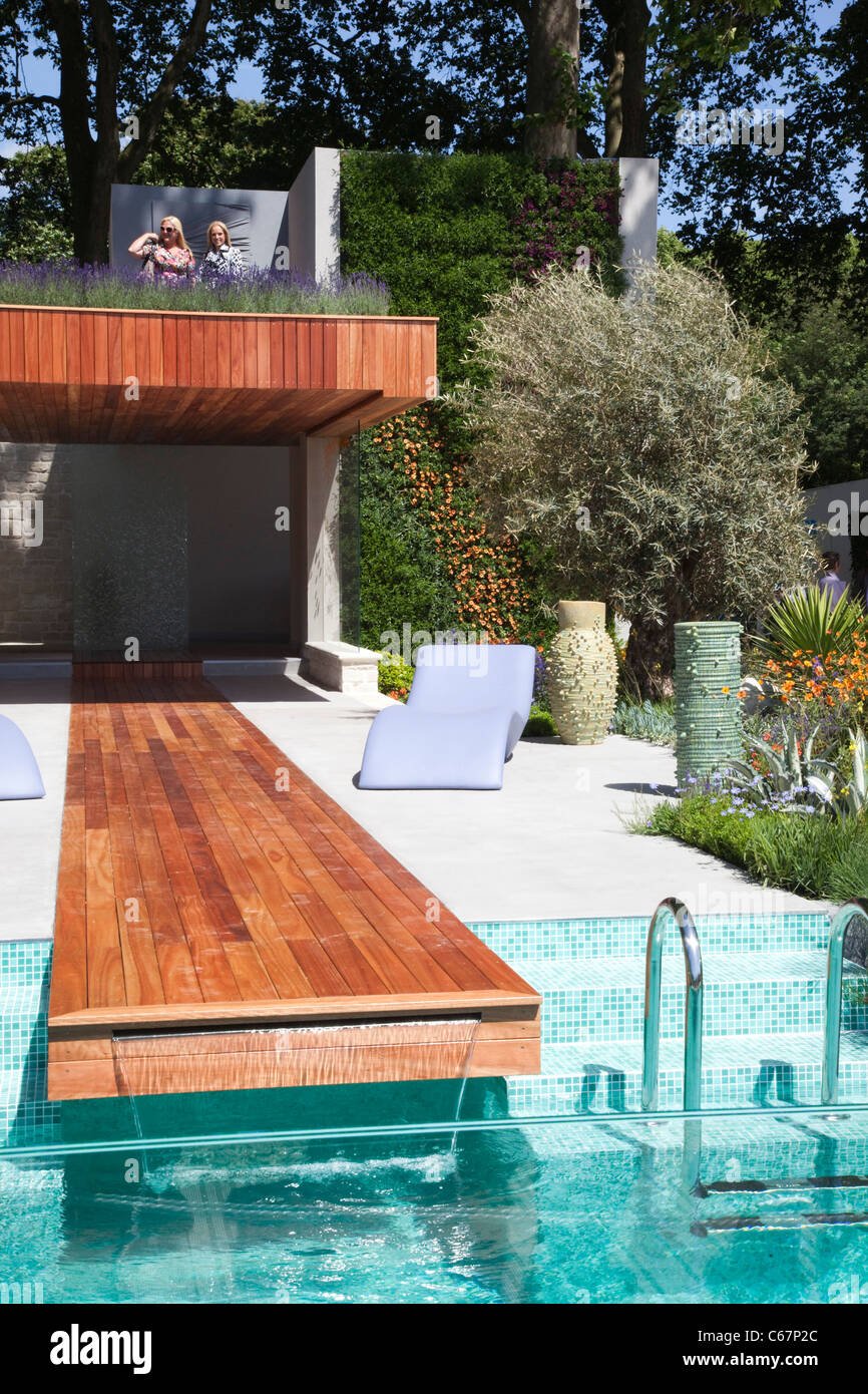 chelsea flower show 2011, monaco inspired garden stock photo
