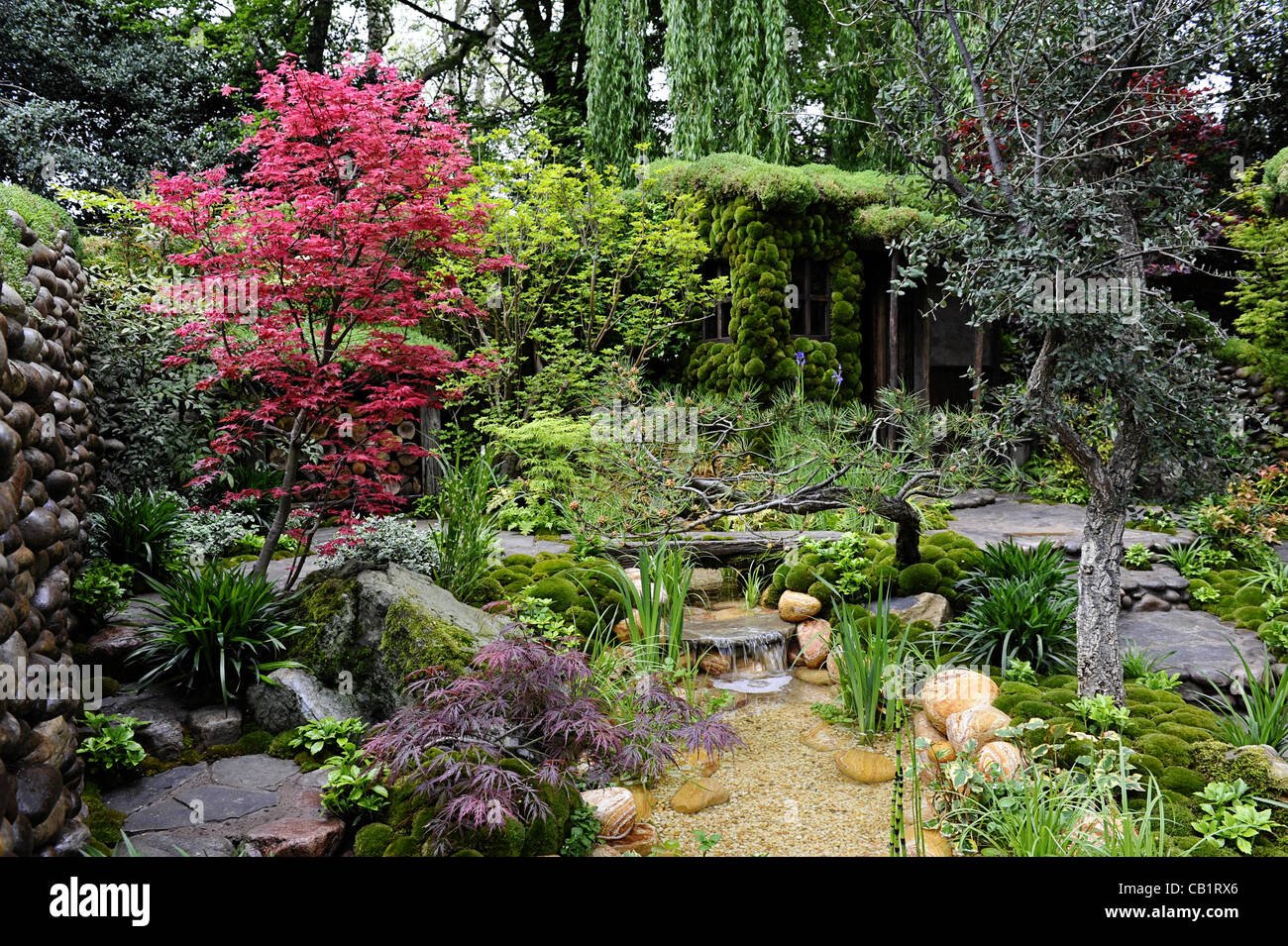 chinese japanese styled show garden at the rhs chelsea flower show