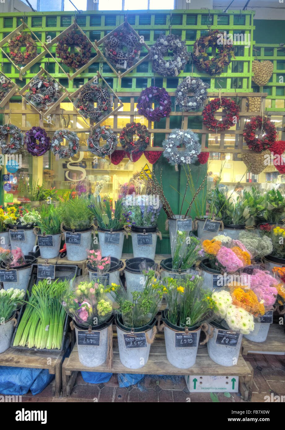 oxford covered market. historic market, indoor market flower shop