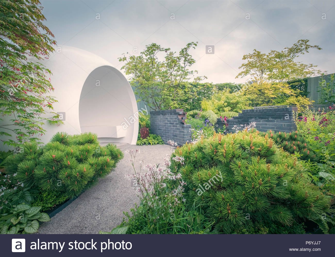 the cherub hiv garden at the chelsea flower show 2018, london, uk