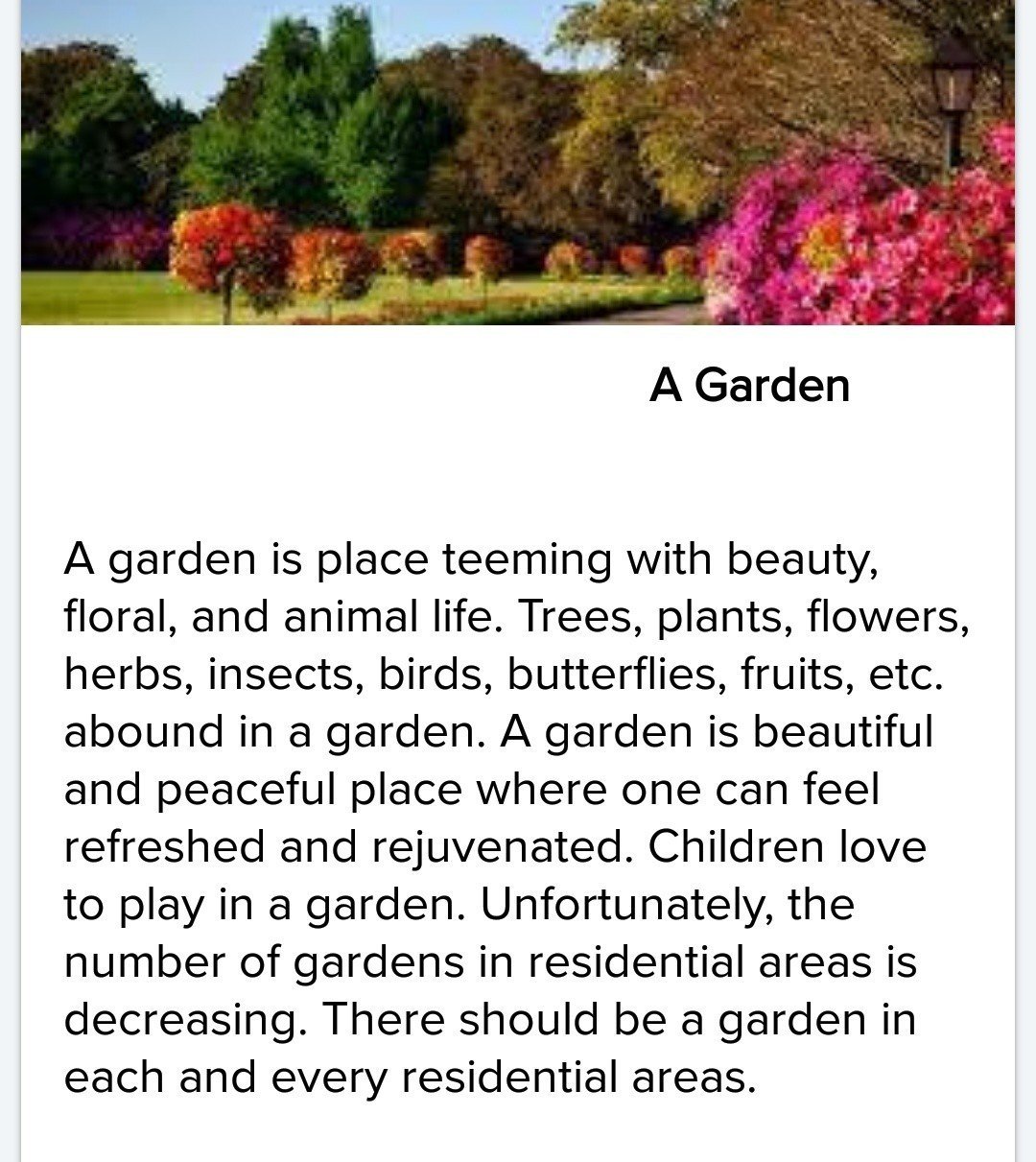 five lines on a garden - brainly.in