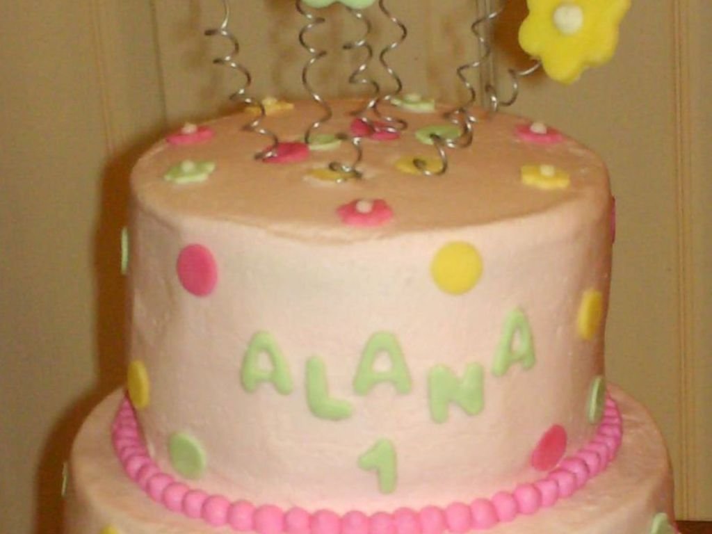 flower garden girl's 1st birthday cake - cakecentral