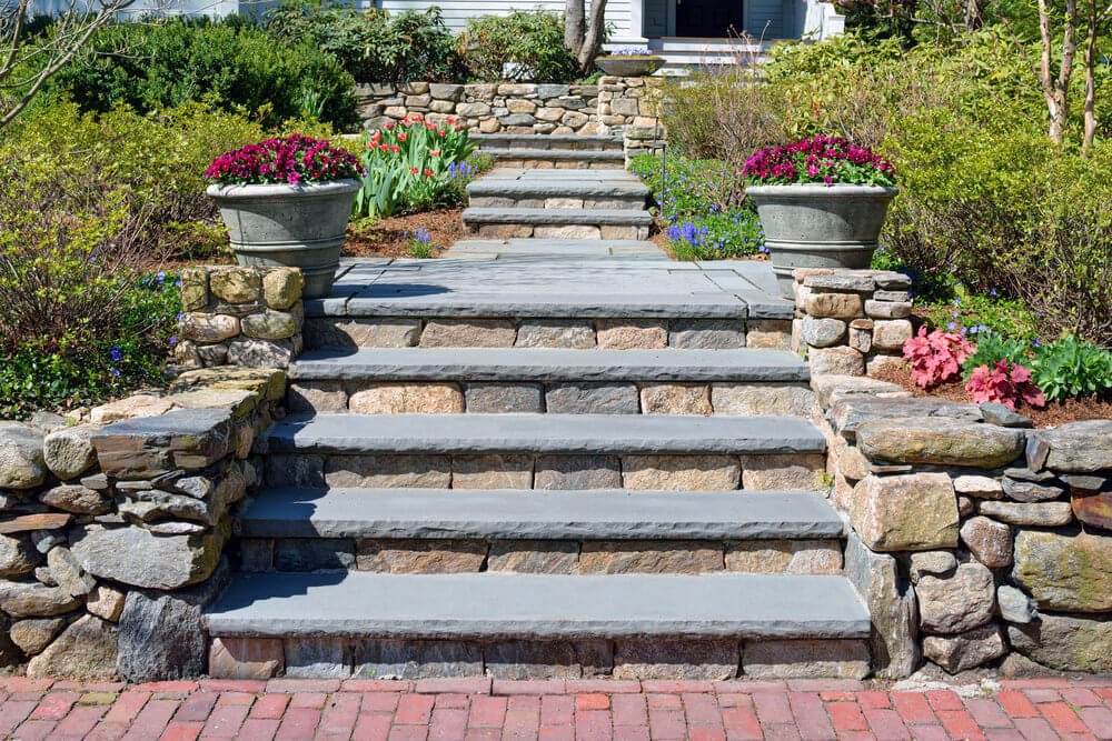 64 outdoor steps with flower planters and pots ideas (pictures)