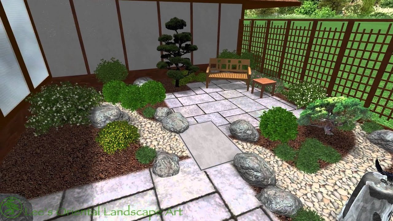japanese garden design - garrett park, md - back courtyard area