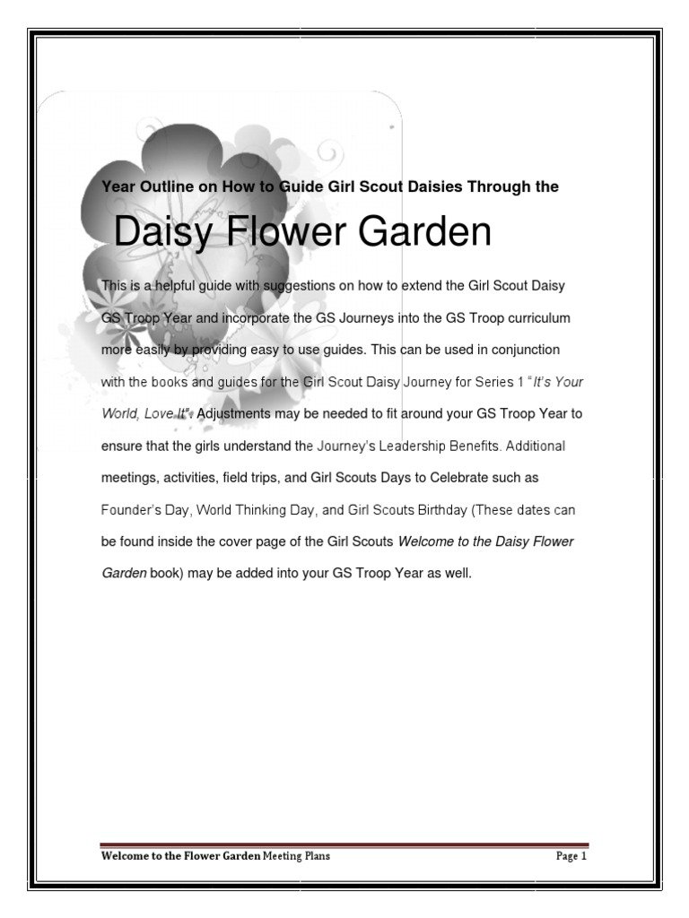 d1 - daisy flower garden meeting plans | scouting | flowers