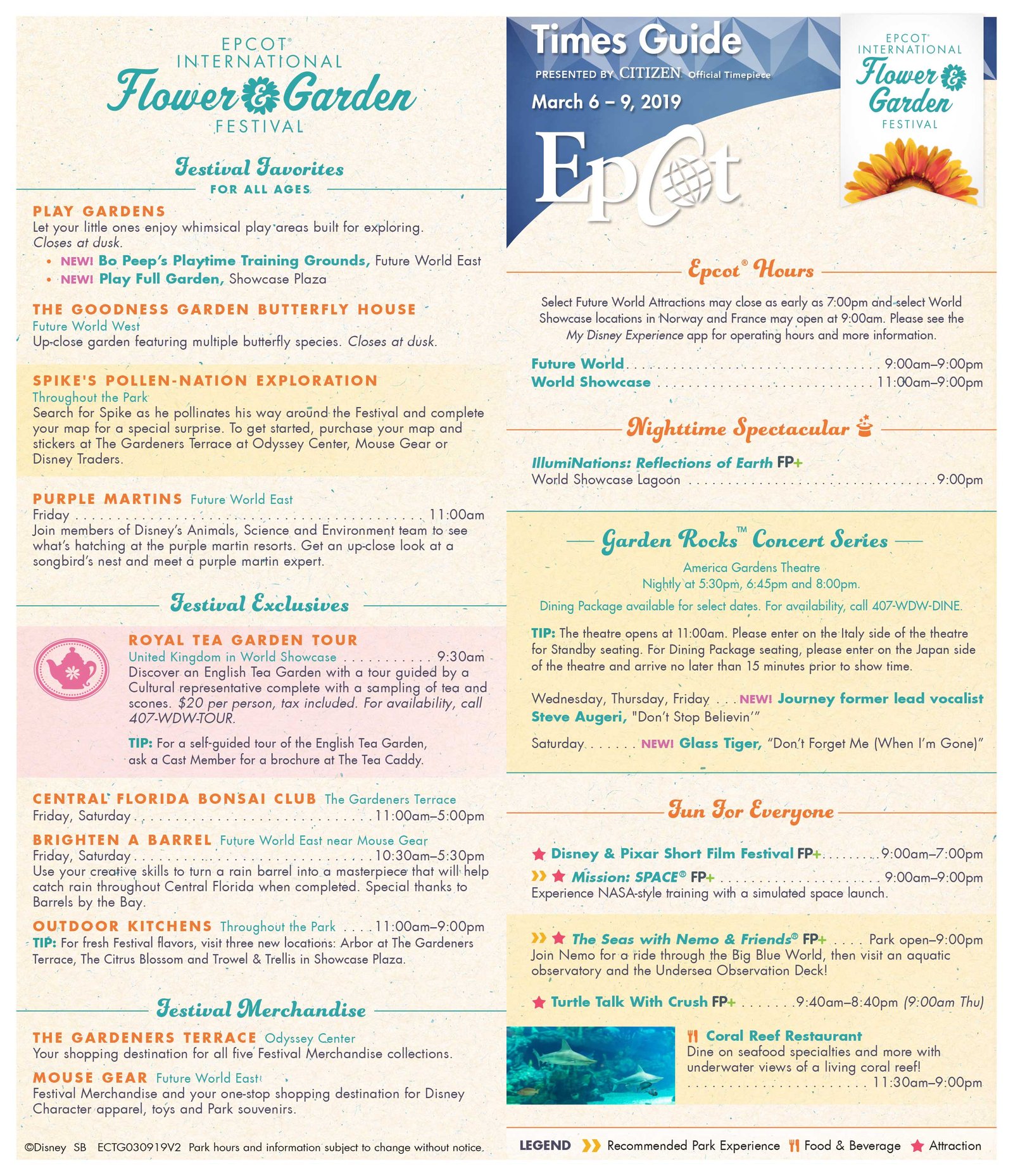 photos - times guide and festival passport for the 2019 epcot