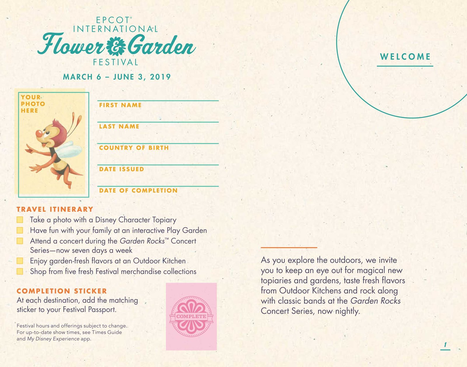 2019 epcot international flower and garden festival passport - photo