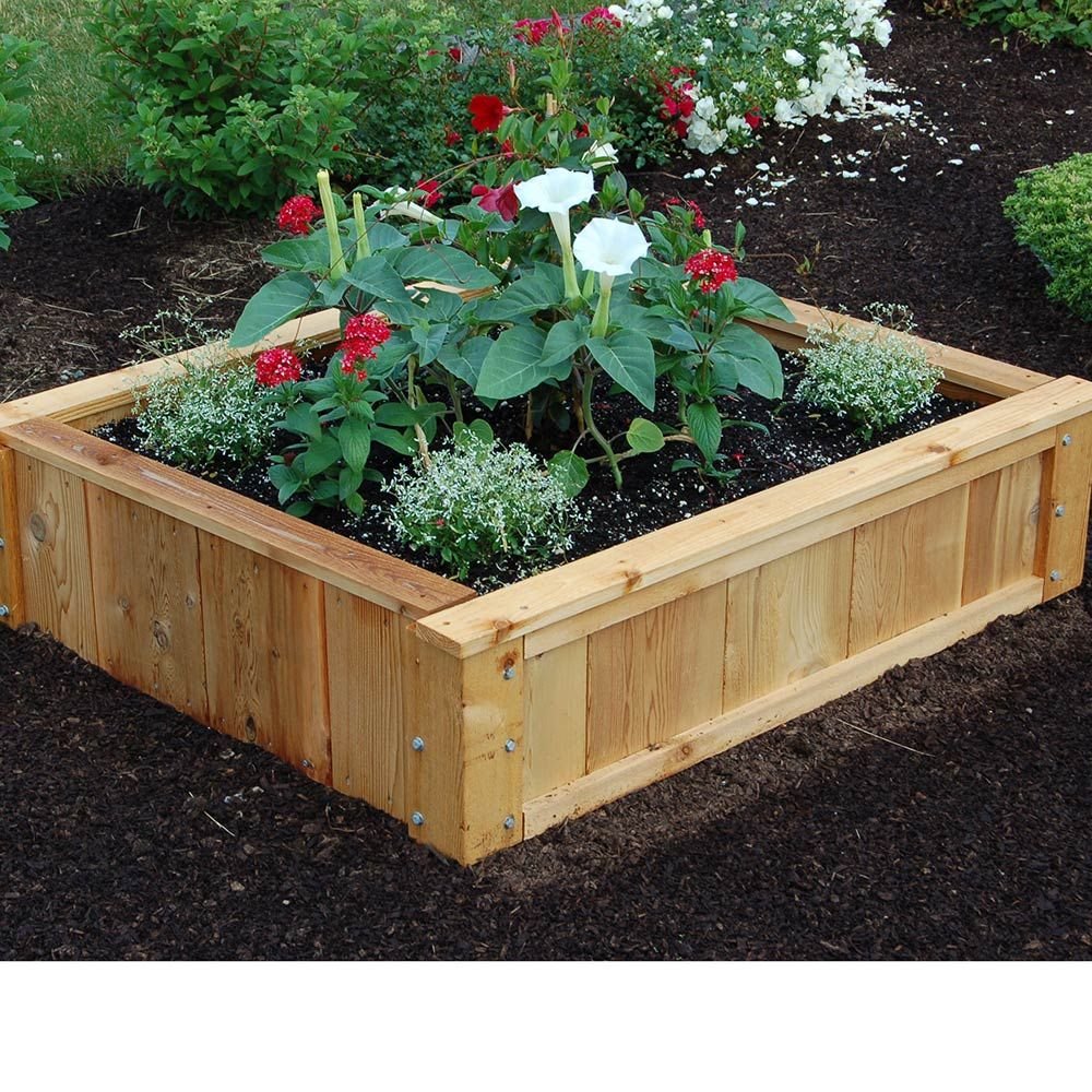french raised bed, 48" long x 40" wide x 12" tall