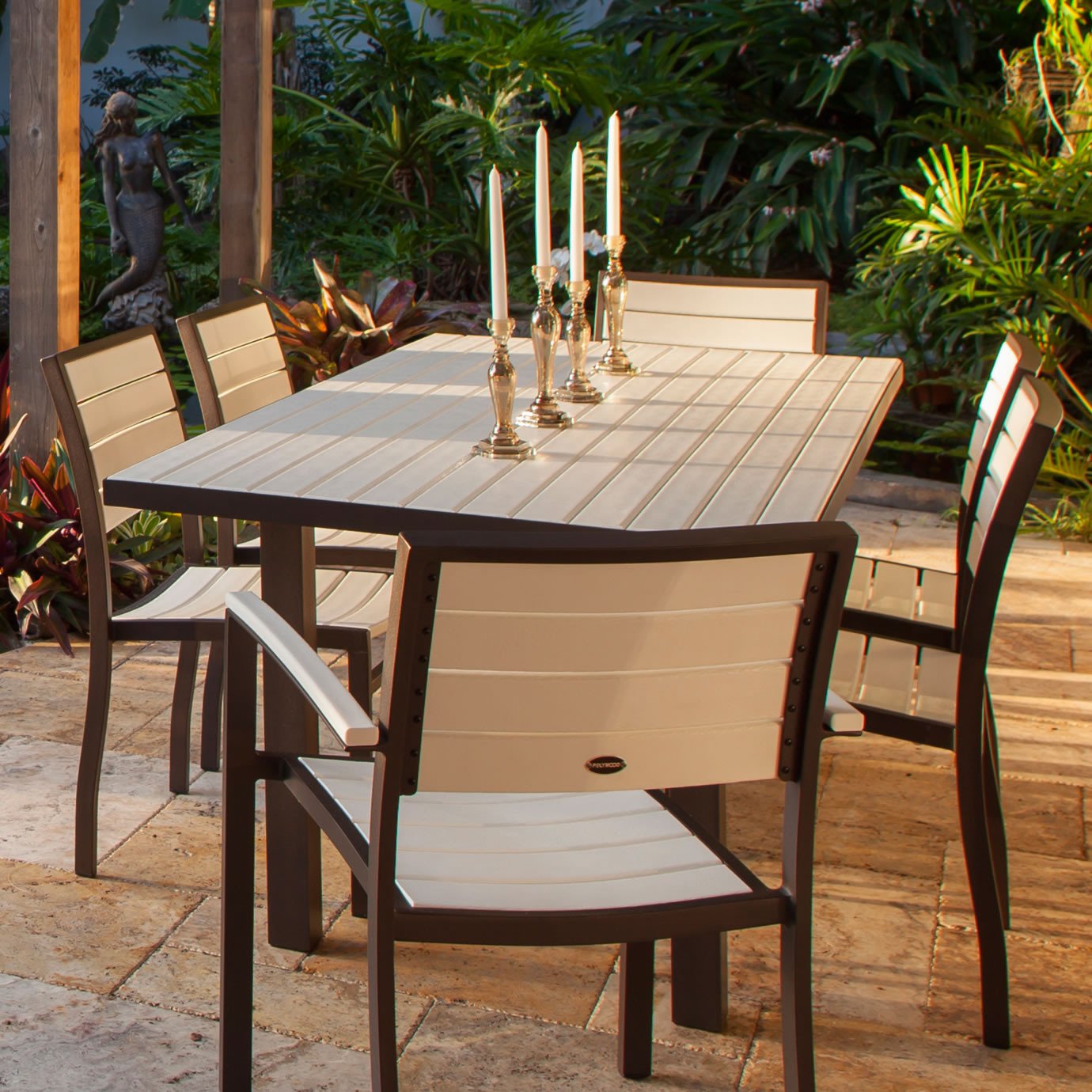 polywood euro 36 x 72 in dining table - euro collection - polywood