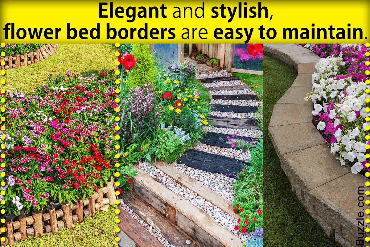 colorful flower bed border: attractive flower bed edging ideas