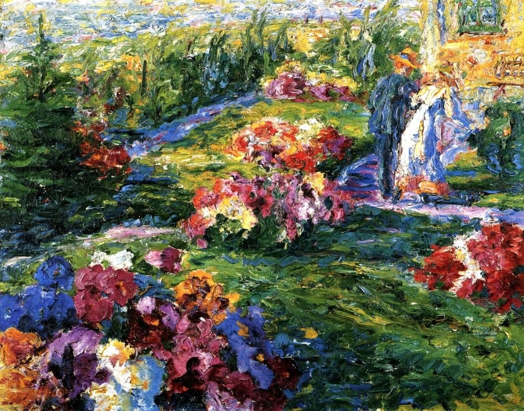flower garden, man and woman emil nolde - 1908 | emile nolde | emil