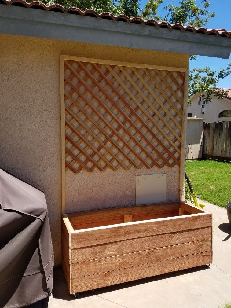 diy planter box with trellis | outdoor decor, planter box with trellis