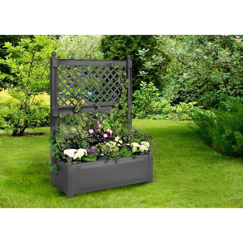 plastic planter box with trellis | plastic planter boxes, plastic