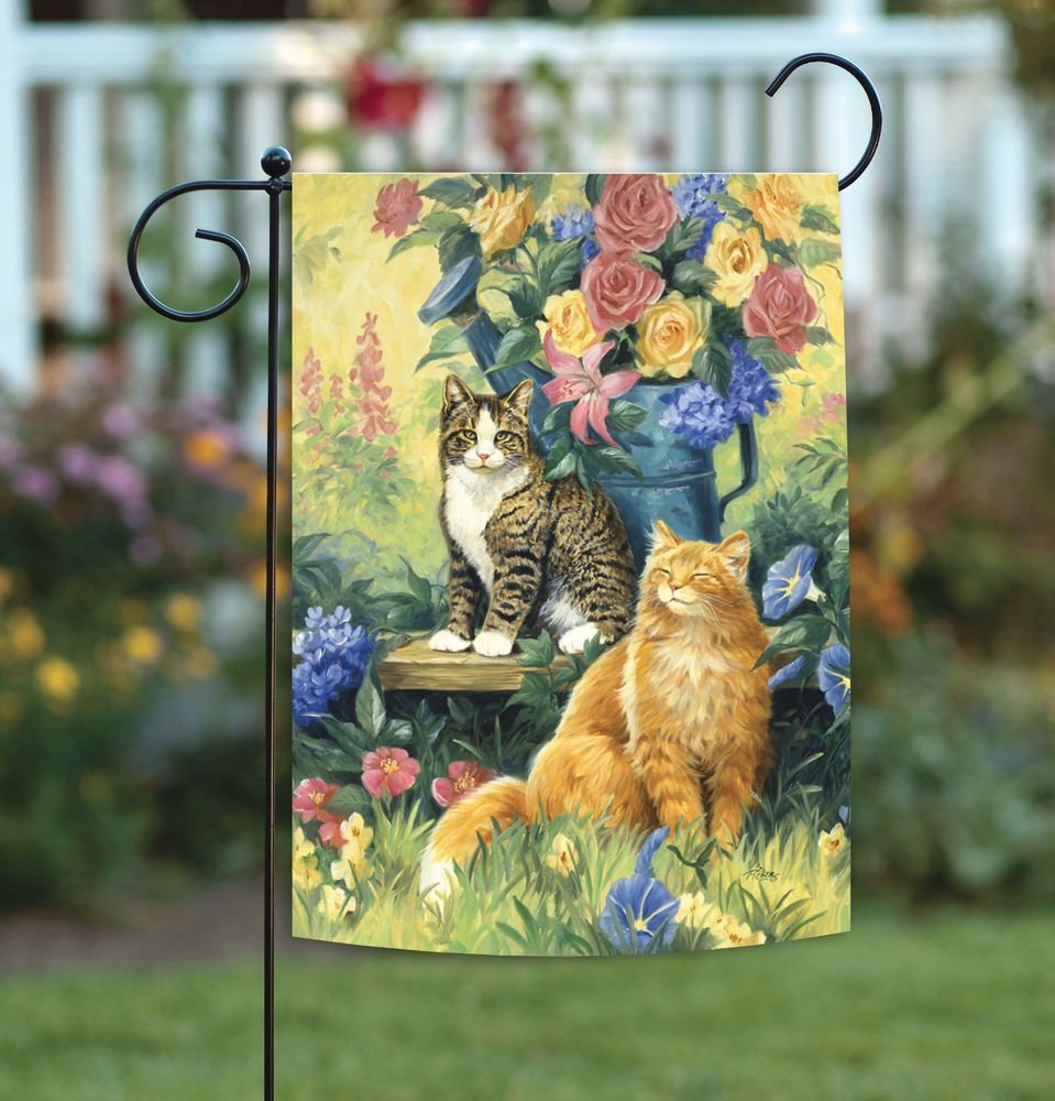 details about toland feline sunshine 12.5 x 18 colorful kitty cat