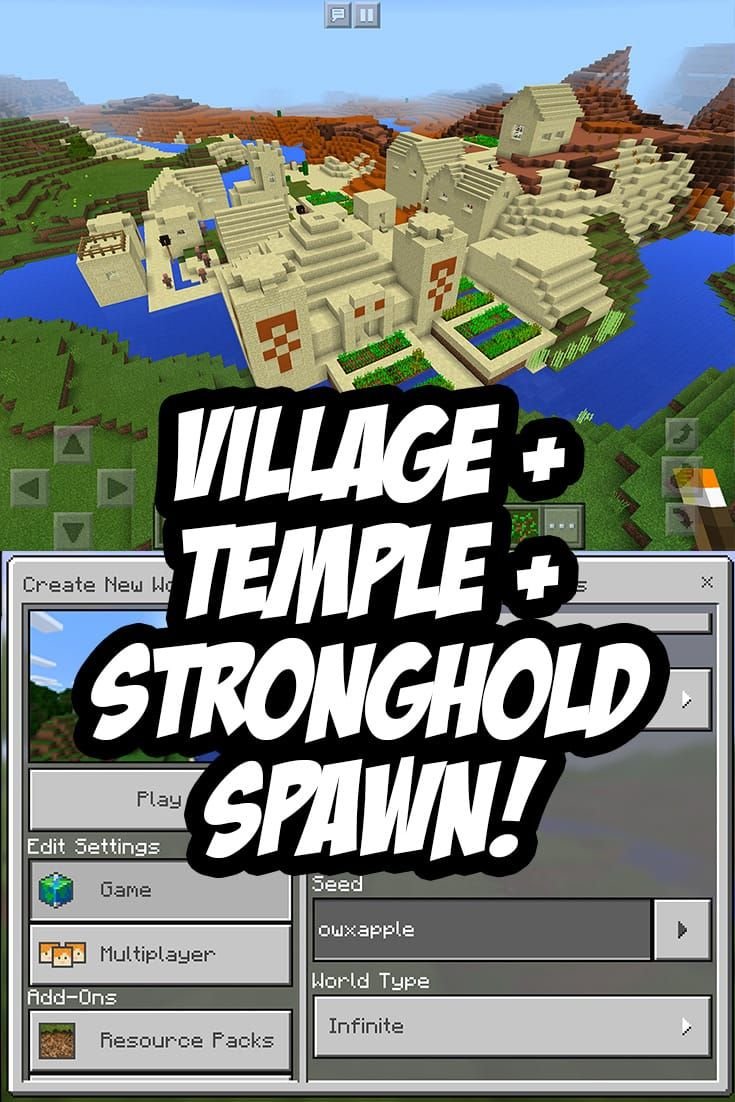 epic spawn: desert village/temple glitch plus a stronghold below