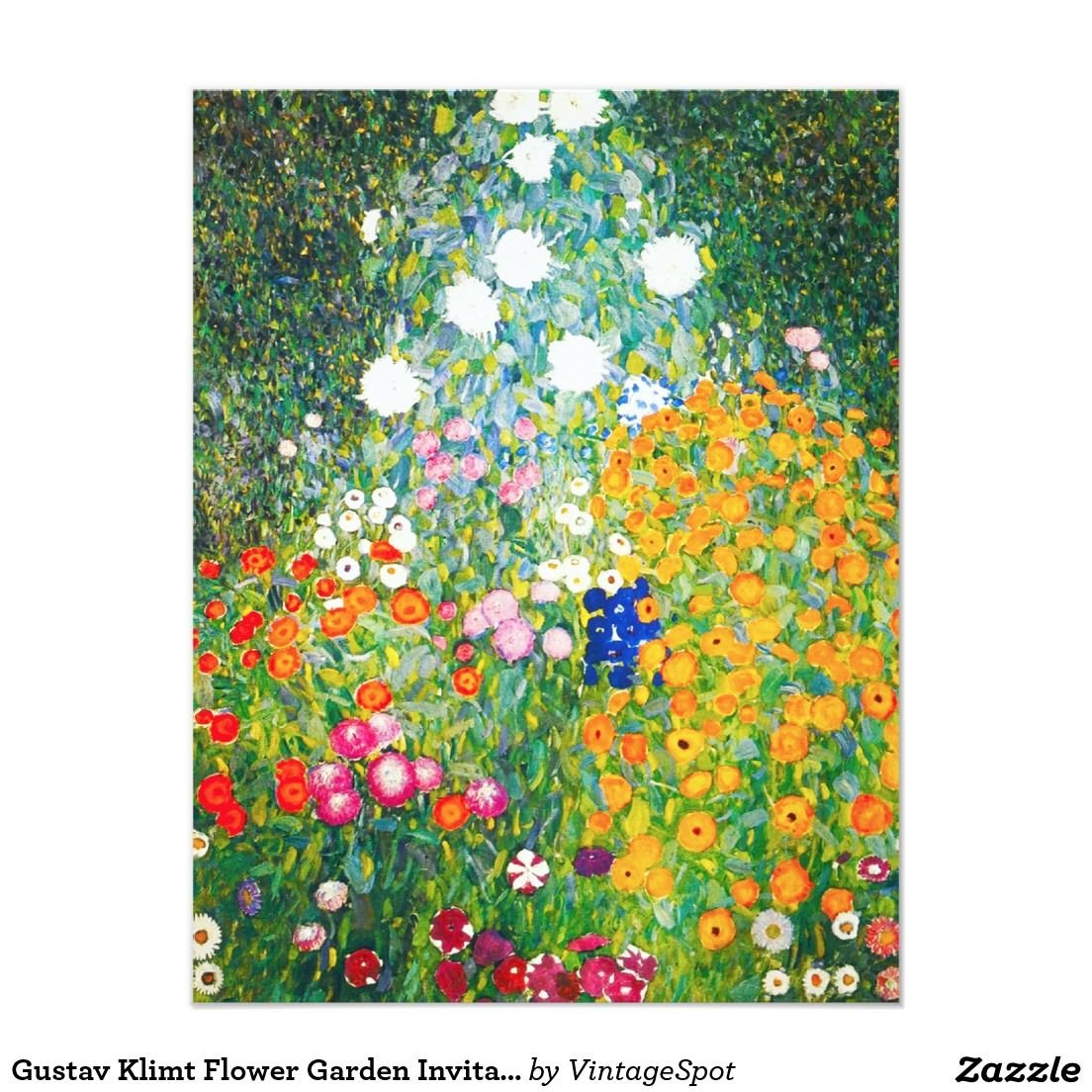 gustav klimt flower garden invitations | zazzle | liberal