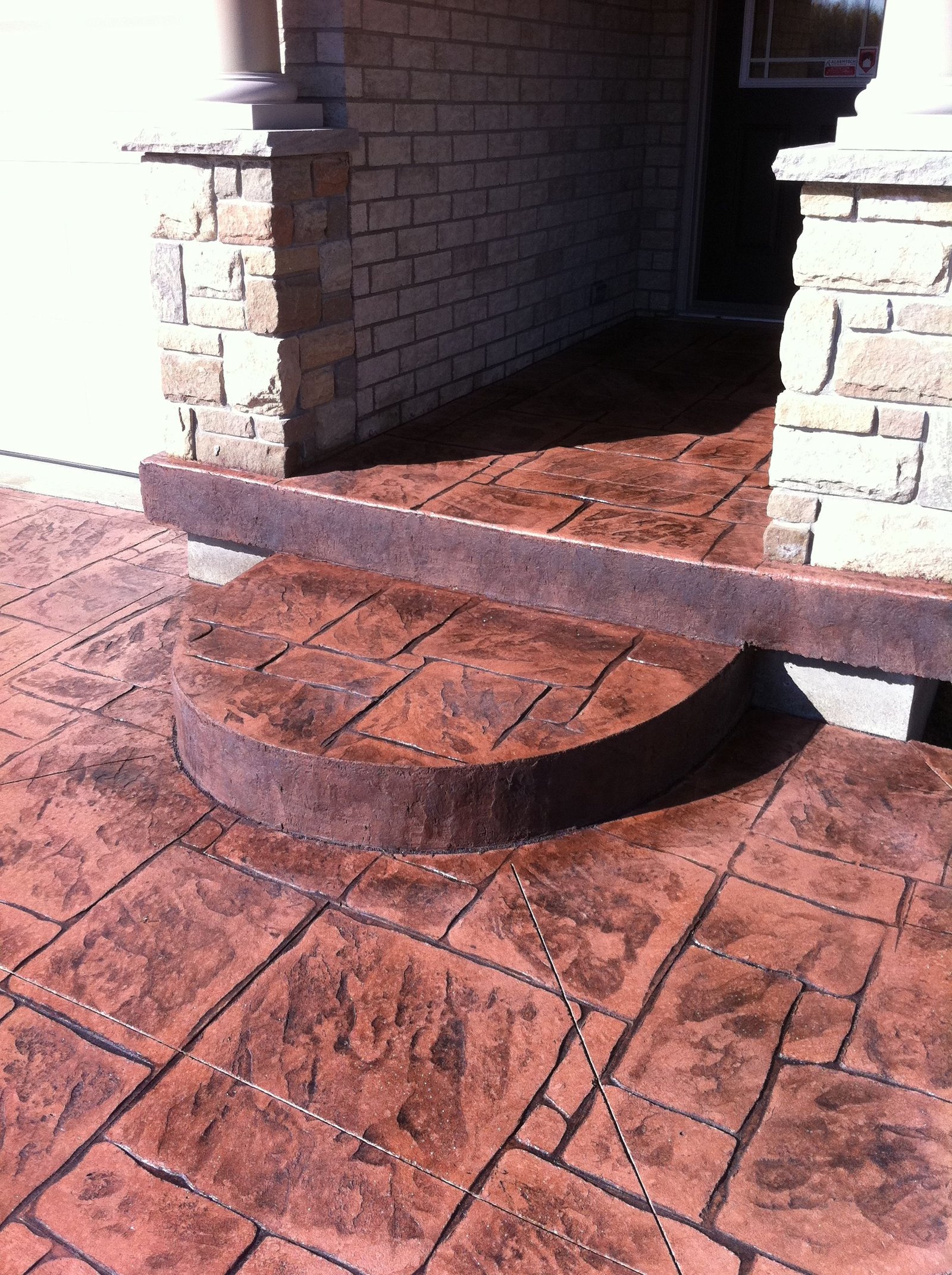 English Yorkstone Stamped Concrete Semi-Circle Step in ...
