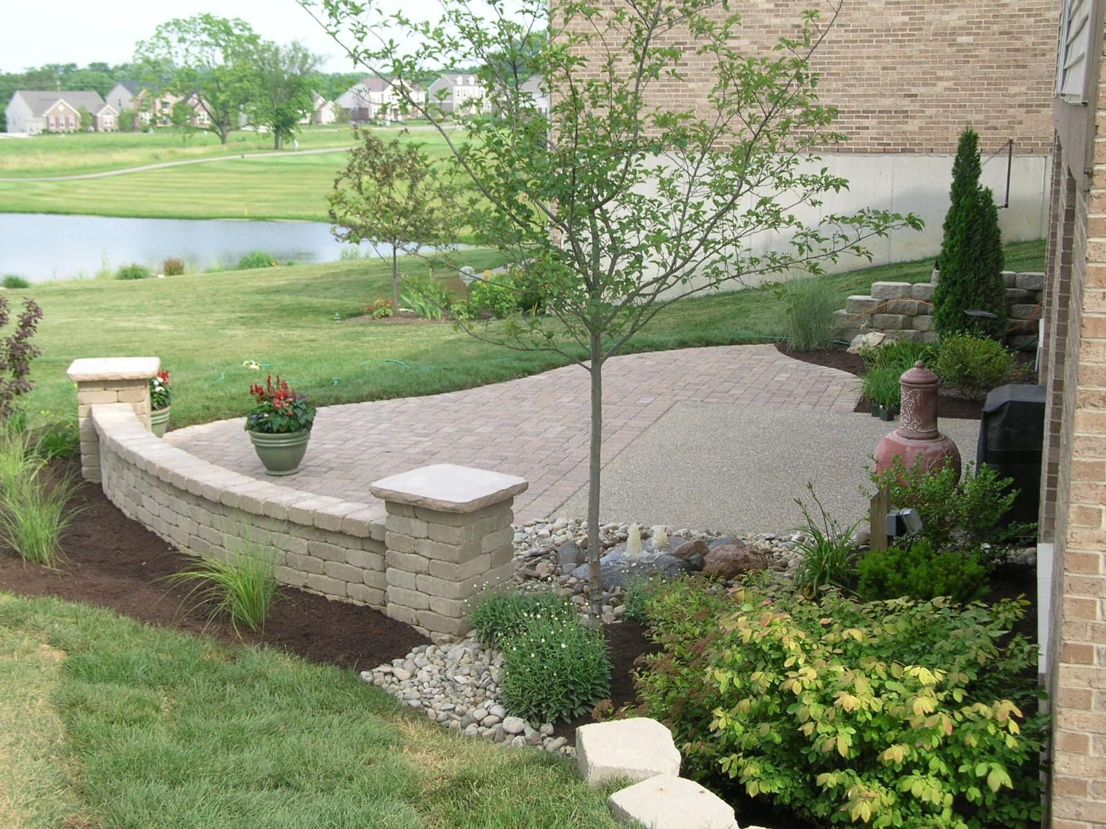 landscape, patio & sitting wall | backyard retreat, patio design