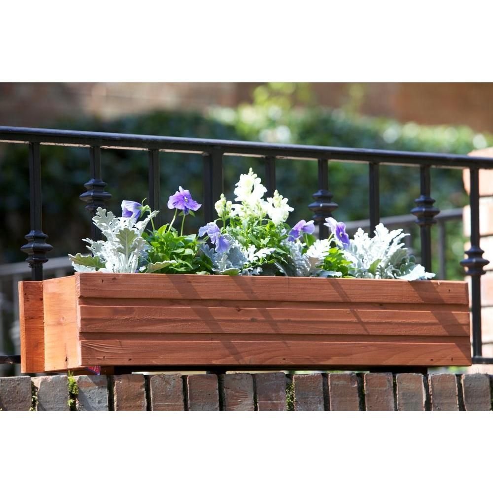 pennington 24 in. x 7 in. wood window box | the home depot $16.97
