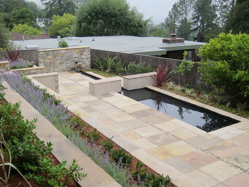 contemporary landscape/yard with cypress ridge stone