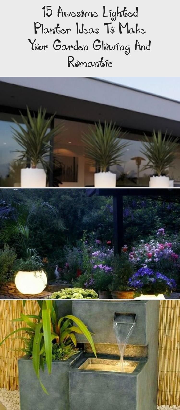 15 awesome lighted planter ideas to make your garden glowing and
