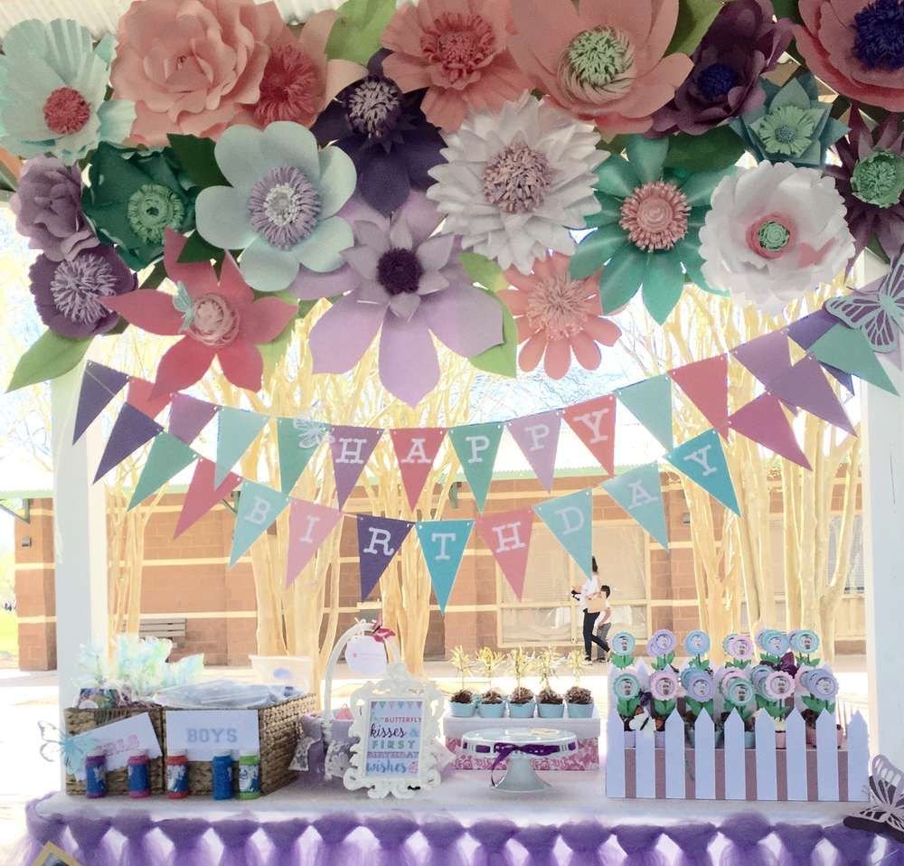 beautiful butterflies and flowers birthday party! see more party